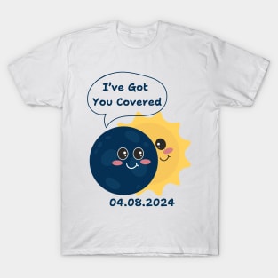 Lispe Eclipse Funny I've Got You Covered Moon & Sun 04.08.2024 T-Shirt